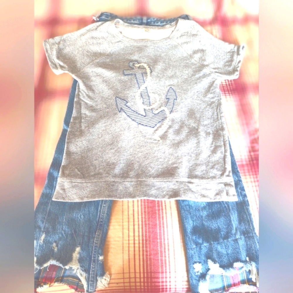 J. Crew Grey 🩶 Crew Neck Sweatshirt Tee Size M